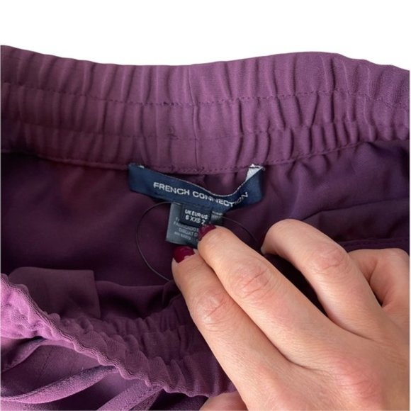 FRENCH CONNECTION Women's Plum Noir Aleida Suiting Bell Bottom Trousers 2 NWT - Picture 7 of 10
